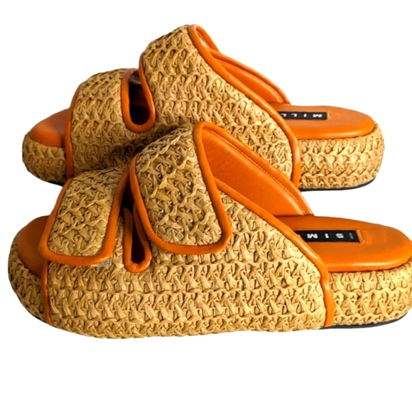 Simon Miller Woven Raffia Vegan Cro Slide Sandals...Size 41/10-11 - Picture 4 of 13